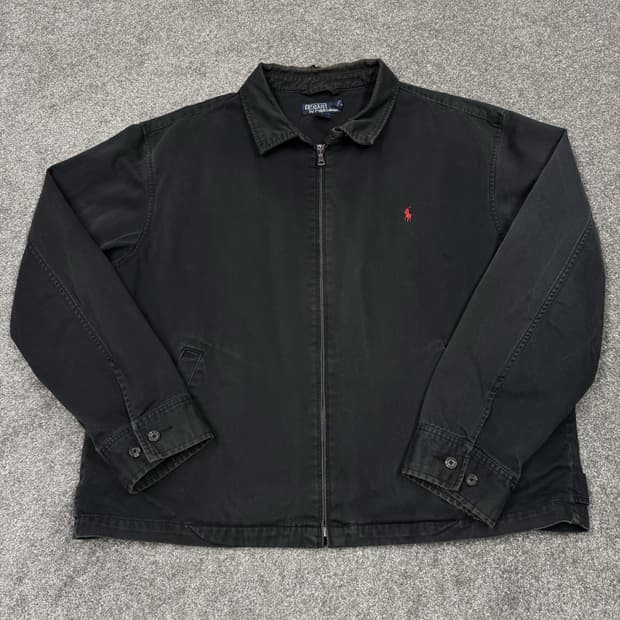 폴로 랄프 로렌 해링턴 풀 집 자켓 블랙 2XL