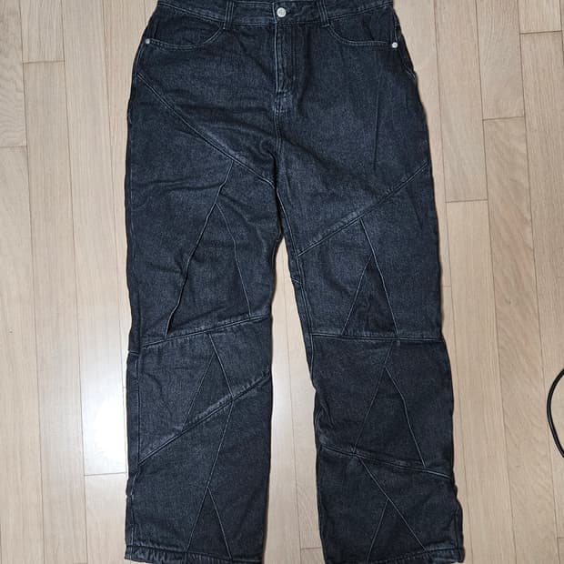 노매뉴얼 흑청 데님 팬츠 L사이즈