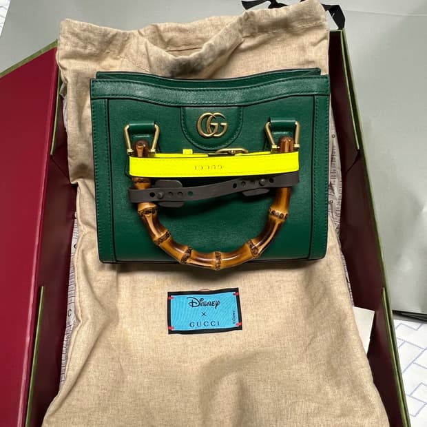 구찌 다이애나 탑 핸들백 그린