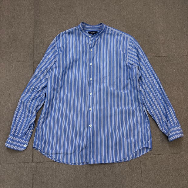 beams japan 빔즈 노카라 스트라이프 셔츠 공용 s 