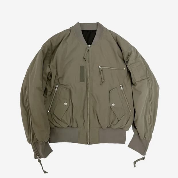 [L] 그레일즈 멀티지퍼 봄버 자켓 카키