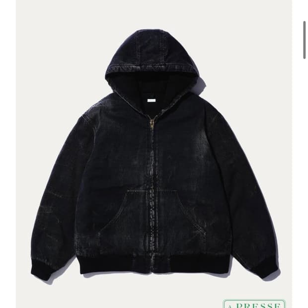 아프레쎄 실크린넨 후드자켓 점퍼 블랙 3