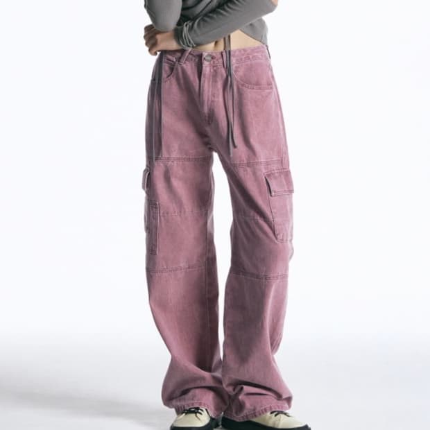 인사일런스 핑크 카고바지