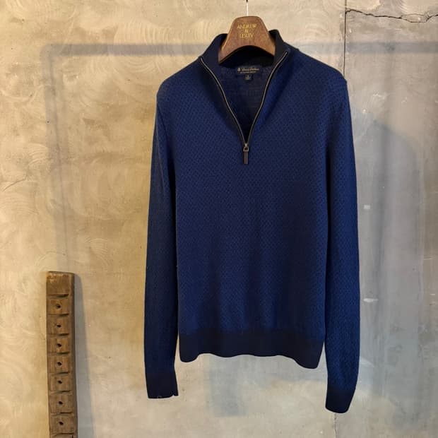 브룩스 브라더스 메리노울 쿼터짚 니트 슬림100