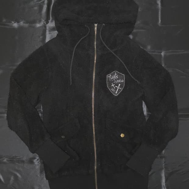 펑크 털 후드 집업