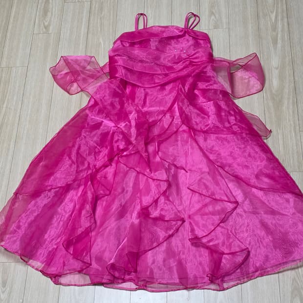 미국빈티지)핑크 파티걸 글리터 셔링 프린세스 캉캉 연주회행사댄스 드레스