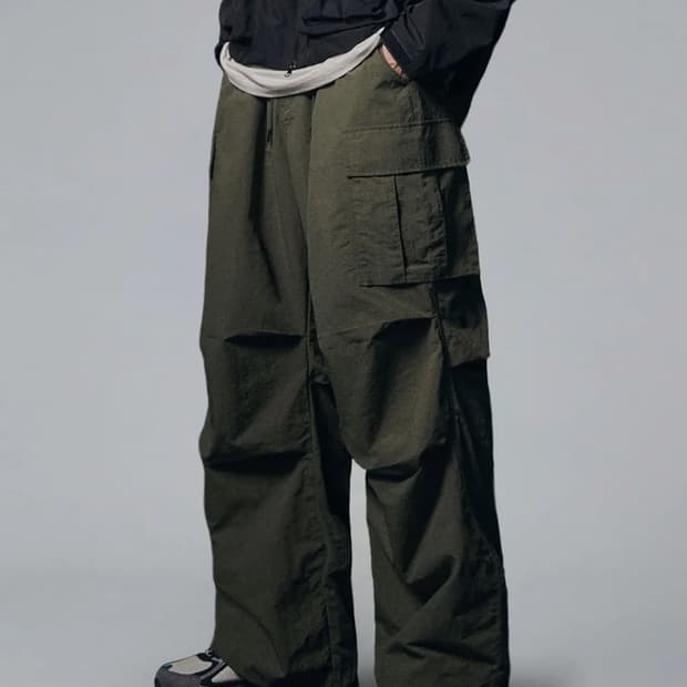 나일론 카고 바지 카키 M
