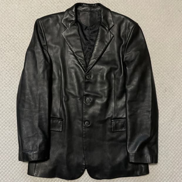 광희시장 웨스턴 무드 3버튼 램스킨 양가죽 레더 자켓