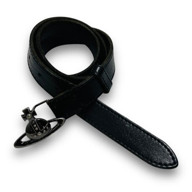 비비안 웨스트우드 ORB 버클 락시크 슬림 가죽 벨트