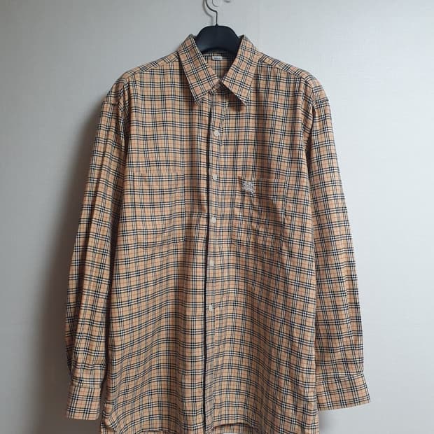 버버리 Burberrys 노바체크 셔츠 베이지 M