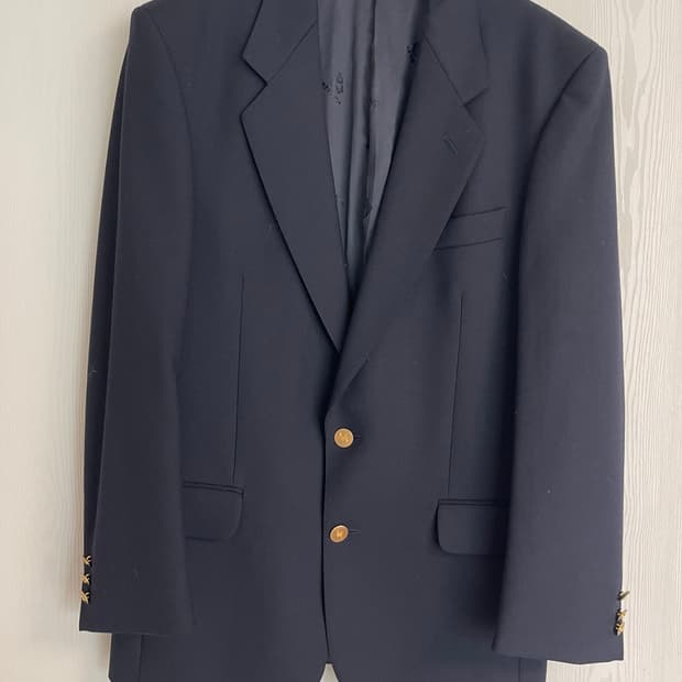 JAEGER 빈티지 영국 생산 네이비 금장 블레이저 46S