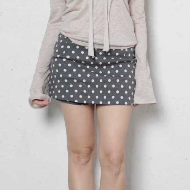 오운서 도트스커트 차콜 M