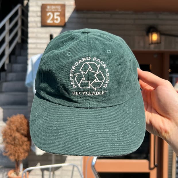 90's Made in USA RECYCLABLE 로고 그린 볼캡