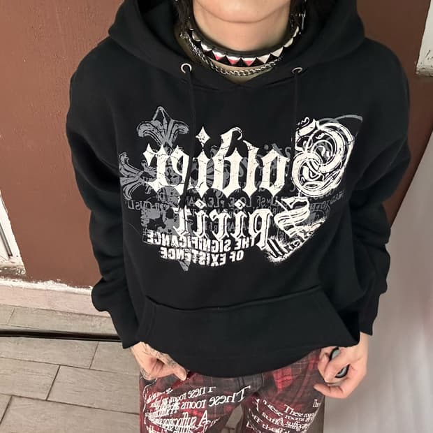 punk printing hooded