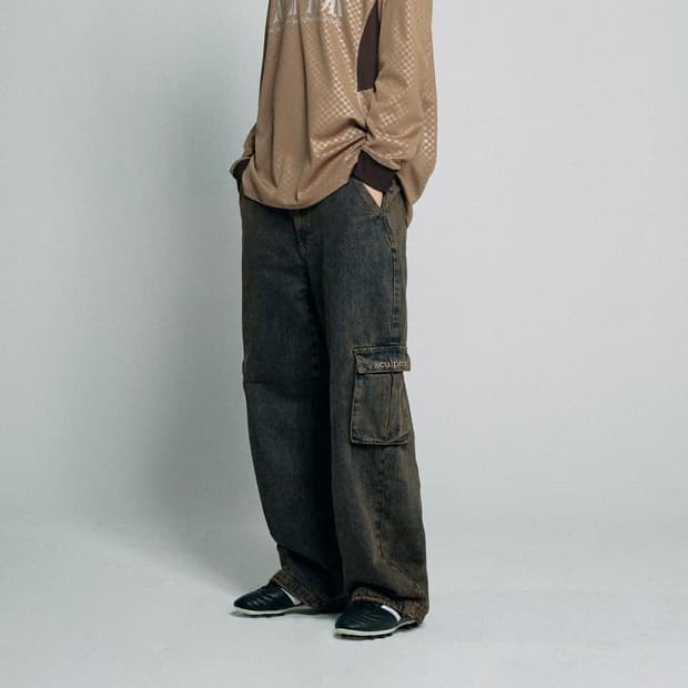 스컬프터 애시드 카고 조거팬츠 빈티지브라운 S