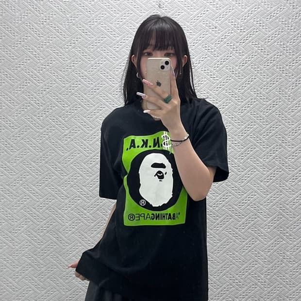 베이프 ASNKA 빈티지 스트릿 키치 프린팅 반팔티 M C13231