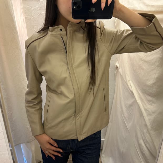 Sonzio 베이지 레더자켓