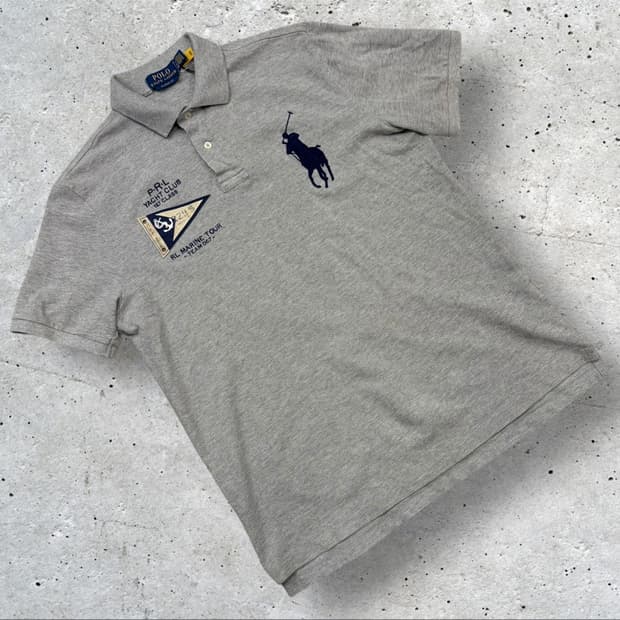 [S] 24s 폴로 랄프로렌 야차클럽 빅포니 반팔 카라티 그레이 C91