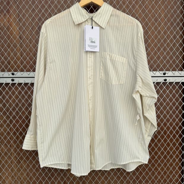그로브 스트라이프 오버핏 셔츠 blaine shirt 아이보리 F 새상품