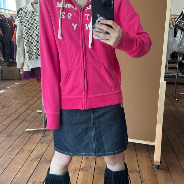 아베크롬비 딥 핑크 후드집업 