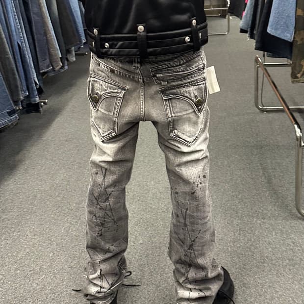 L)Blow By Blue 일본 y2k 빈티지 흑청 데님 팬츠