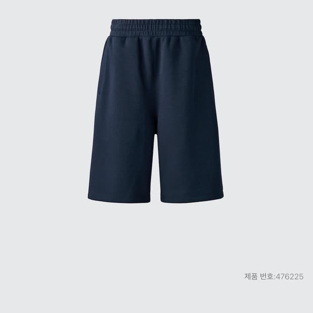 유니클로 스웨트 와이드 숏팬츠(네이비)