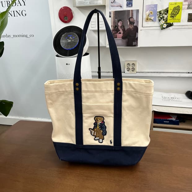 폴로랄프로렌 베어 캔버스 토트백