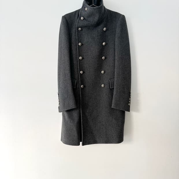 SYSTEM double high neck coat / grey