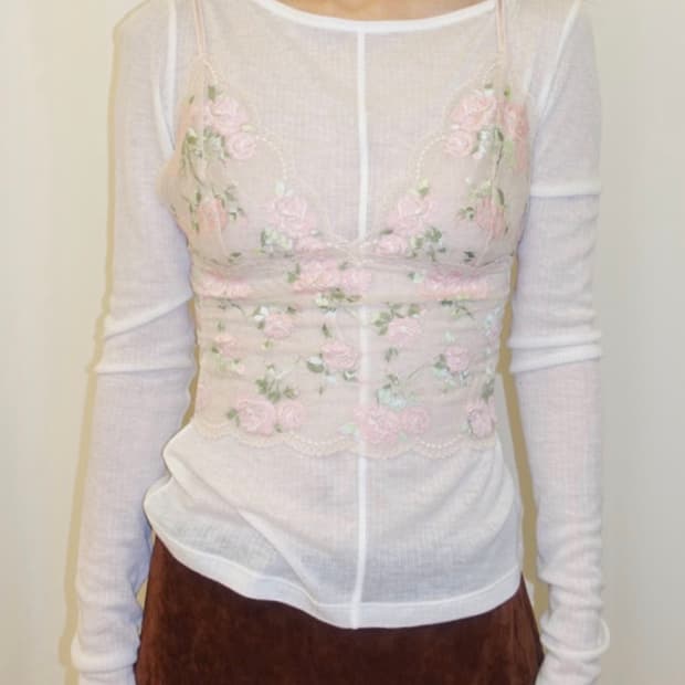 누아누 rose camosole_apricot