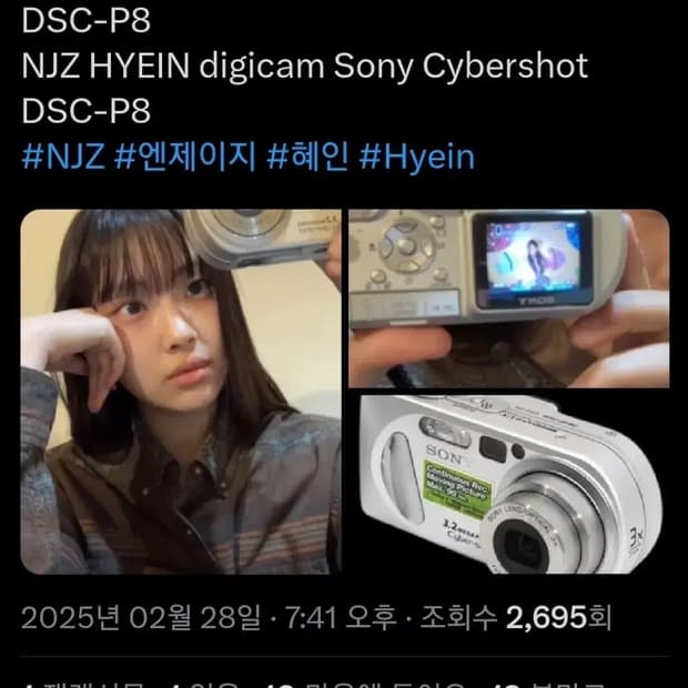NJZ 혜인 디카 🍀 사이버샷 DSC-P8 2500장 메모리