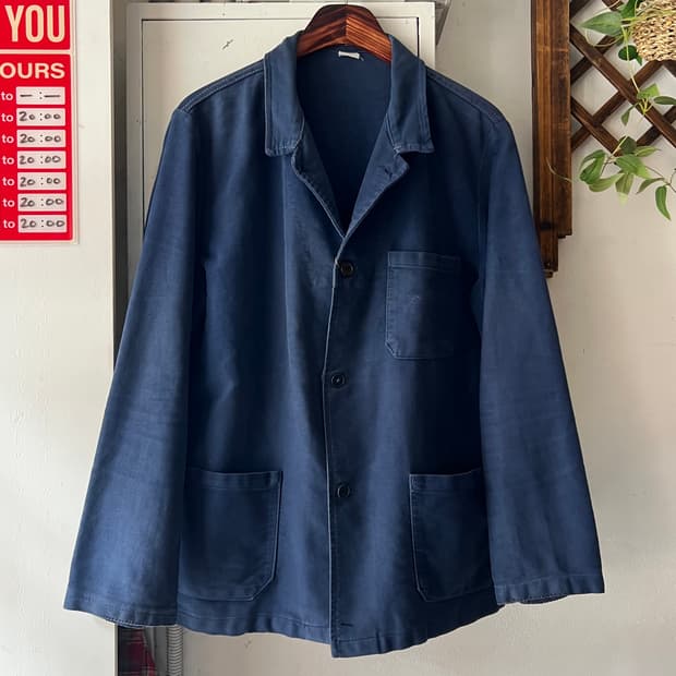 [M]90's 빈티지 워싱 몰스킨 프렌치 워크 자켓