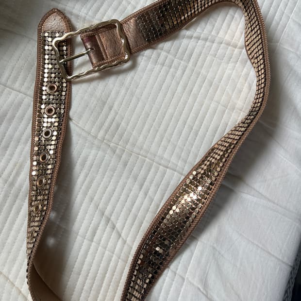 빈티지 금장 큐빅 벨트