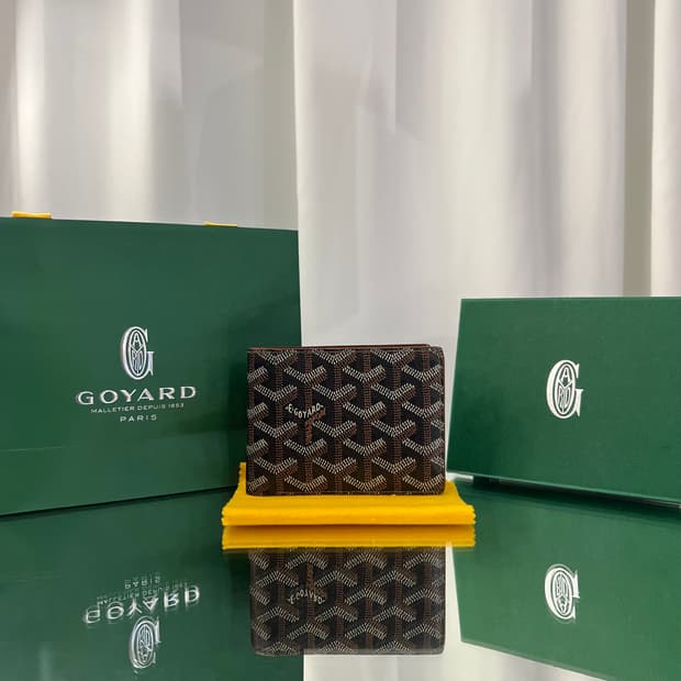 고야드 빅투와르 반지갑 블랙 탄