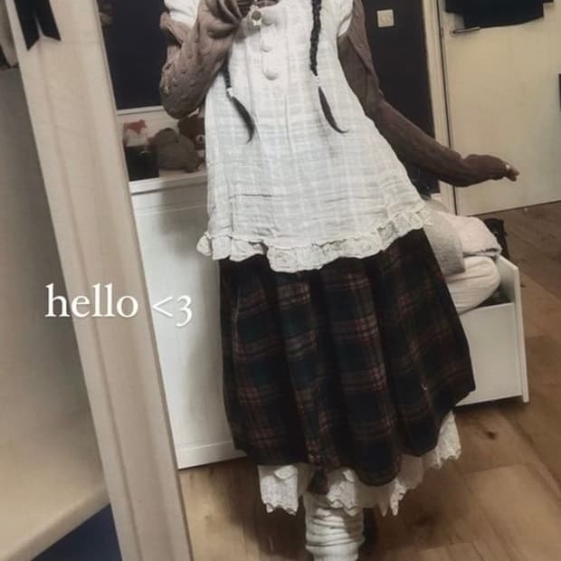 후기O 빈티지 모리걸 랜박 랜덤 박스 아오이유우  니트 가디건 스커트