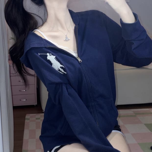 🐰폴로 랄프로렌 빅포니 네이비 코튼 후드집업🪽