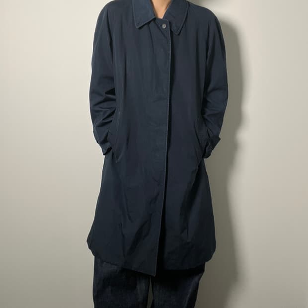 버버리 빈티지 네이비 발마칸 코트 