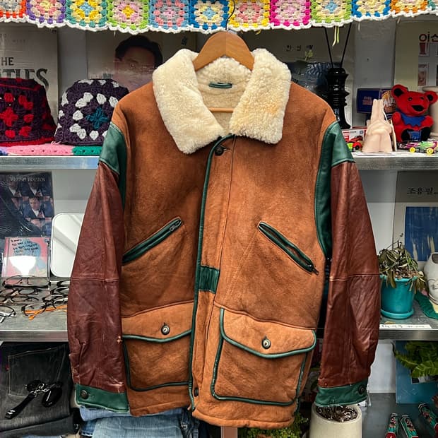 70s Vintage Shearling Leather Jacket