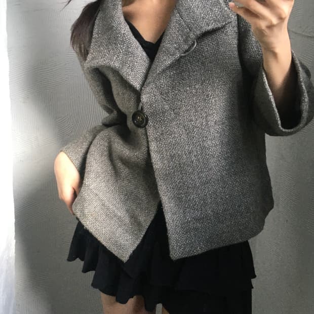 Maxmara by Marella 마렐라 차콜 울 카라 자켓