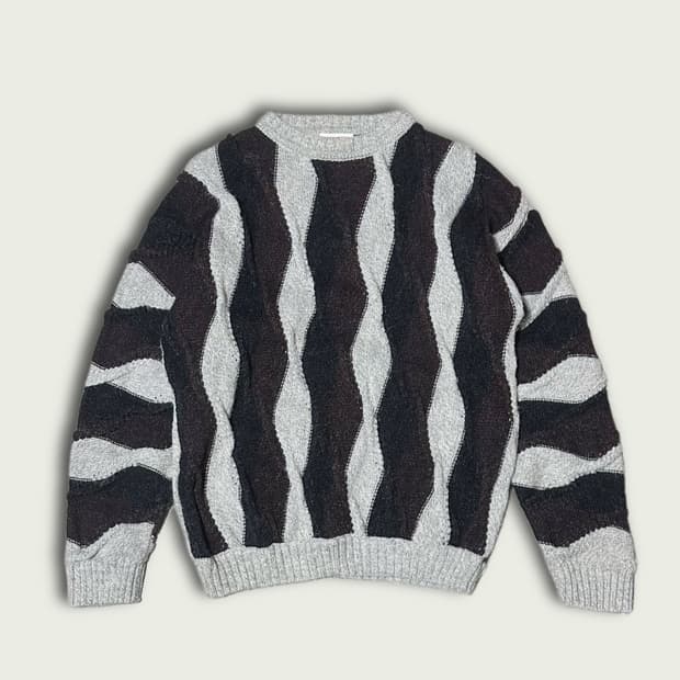 빈티지 웨이브 패턴 니트