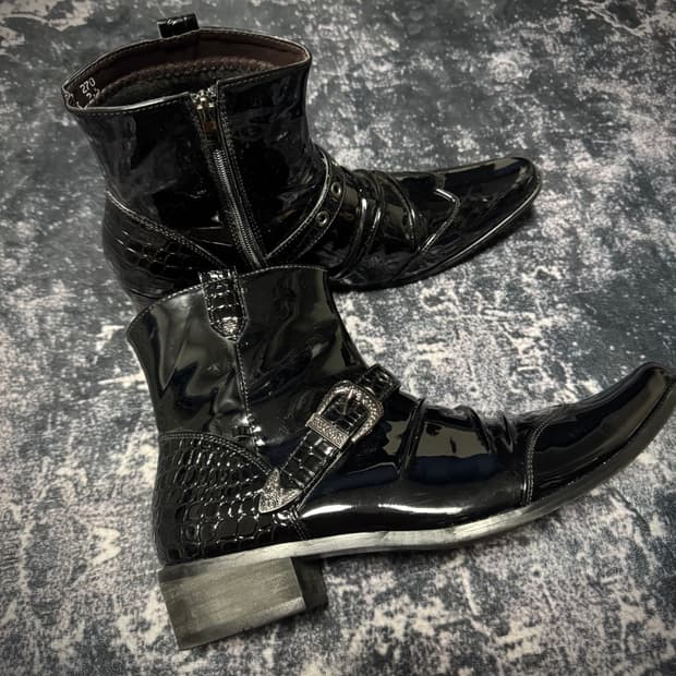 "Unknown" 00's Design Chain&Buckle Boots