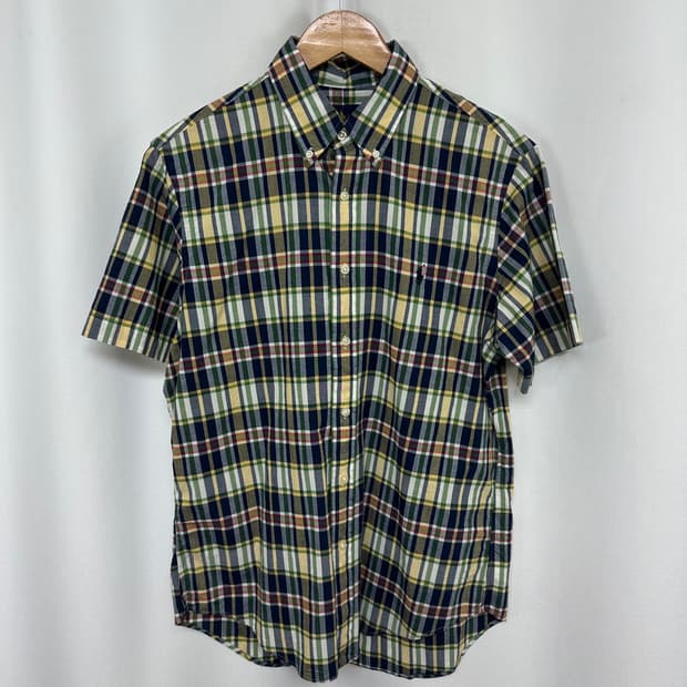   랄프로렌 남자 체크 면 반팔셔츠 M  COE