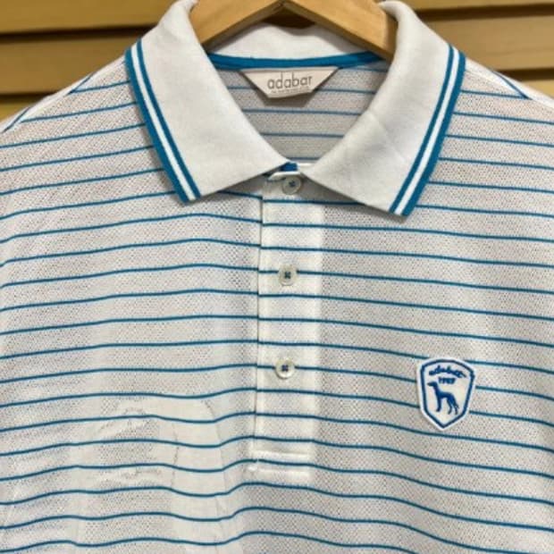 아다바트재팬 남성 스트라이프 골프반팔티셔츠 48