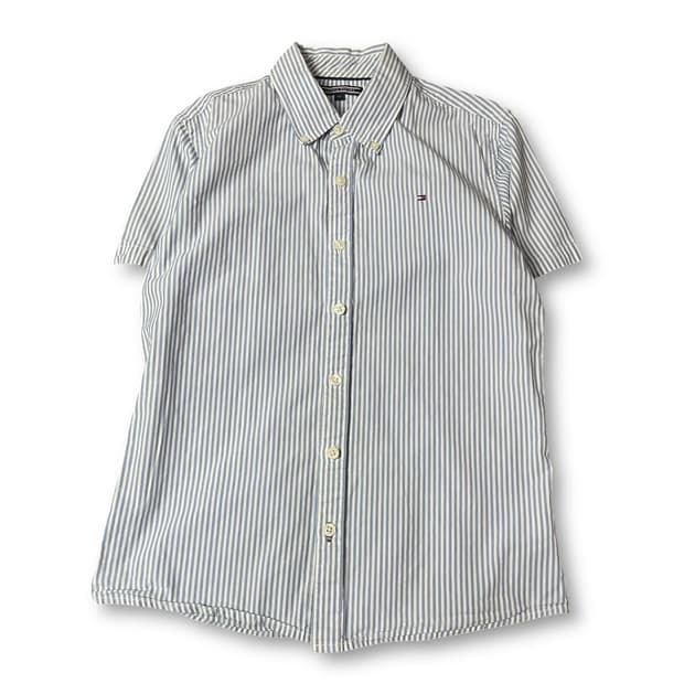 타미힐피거 스카이블루 스트라이프 반팔 셔츠 152