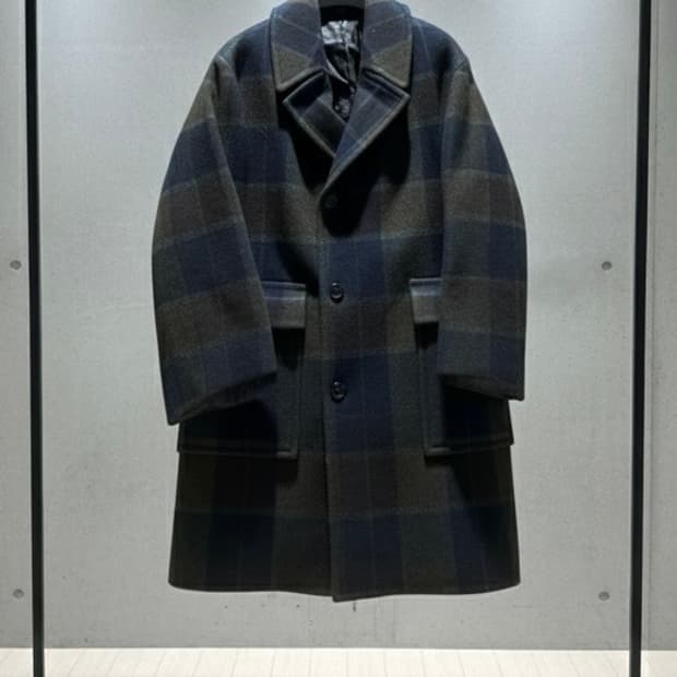 준지 체크 패턴 코트 48