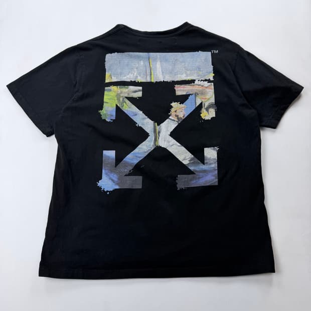 오프화이트 멀티컬러 애로우 반팔 티셔츠