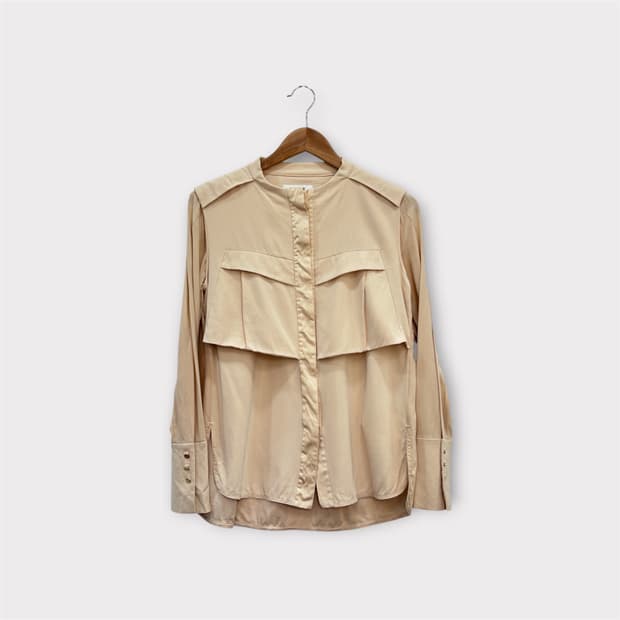 한섬 마인 MINE 실크 블라우스 금장단추 M