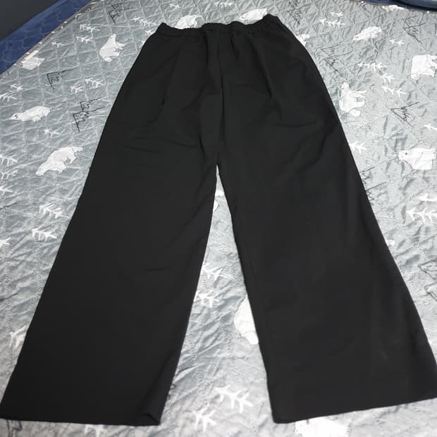 무신사스탠다드 원턱 와이드 밴딩 슬랙스 블랙 (32)