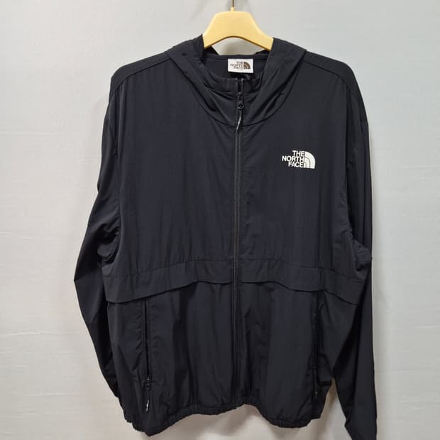 노스페이스 블랙 후드 바람막이 자켓 L 100~105