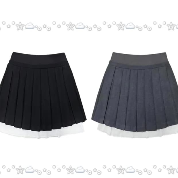 에이블리 유소피에 도쿄 쇼죠 레이어드 플리츠 스커트 블랙 1사이즈