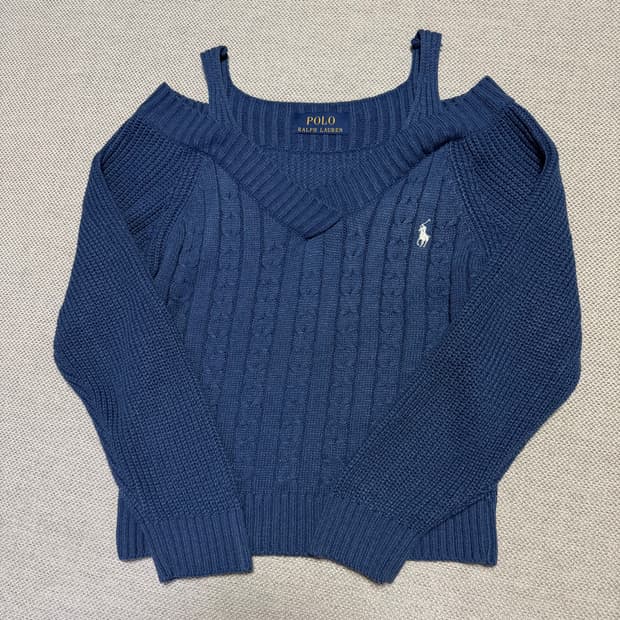 폴로 랄프로렌 커스텀 오프숄더 니트